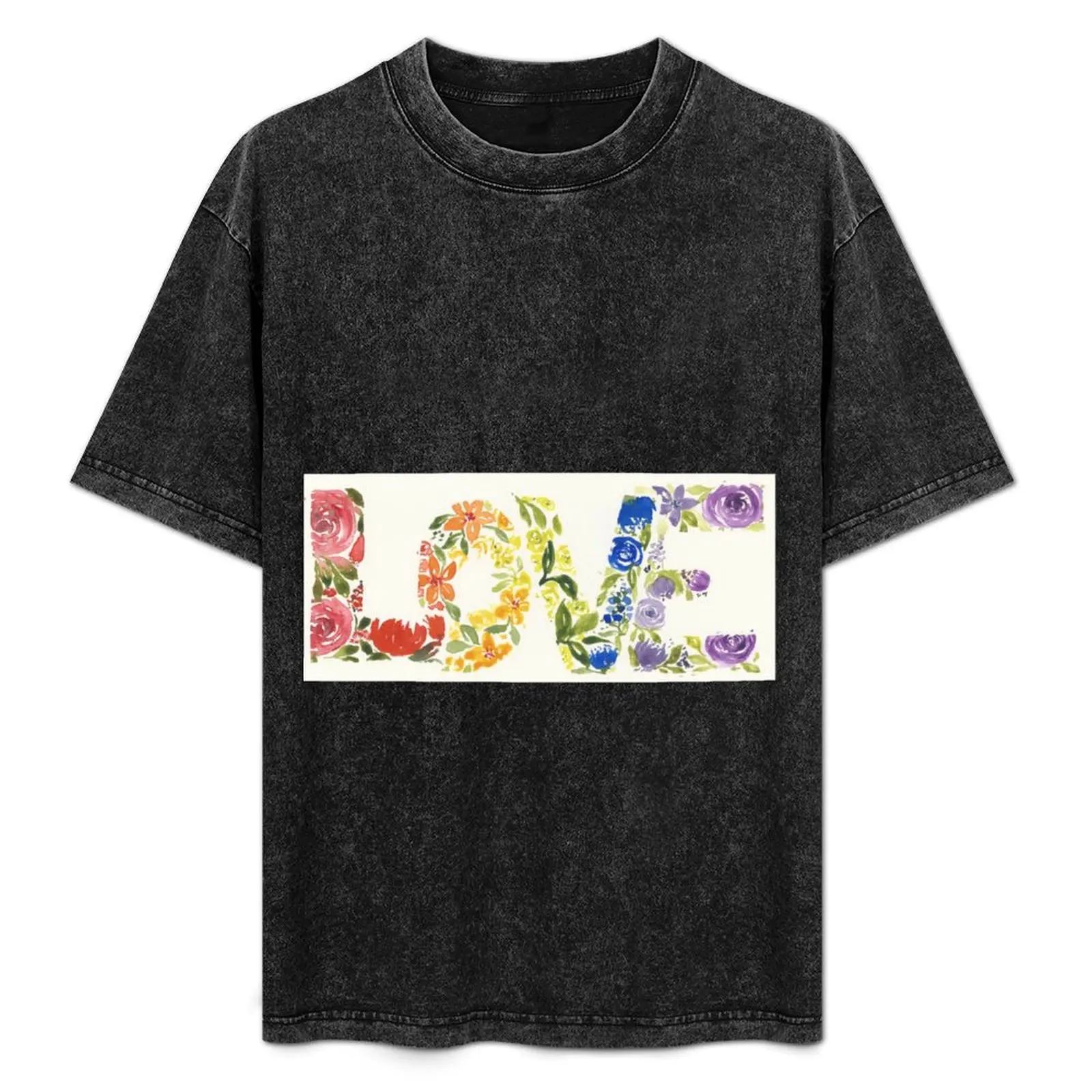

Pride LOVE in flowers T-Shirt Daily Work Short Sleeve Top