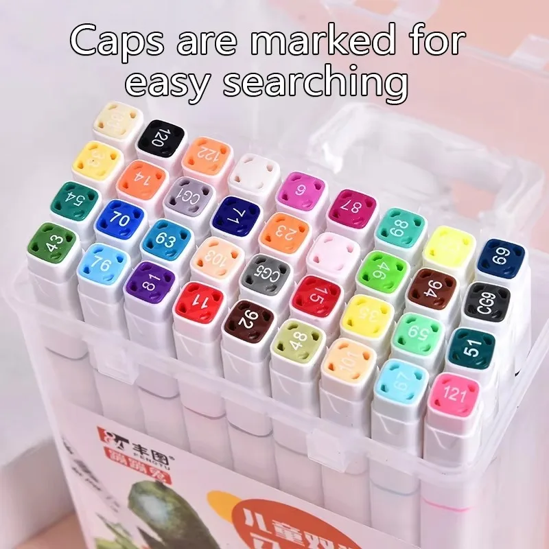Children's Marker Set 12-80 Colors Double Ended Art Drawing Student Stationery Manga Painting Back to School 2026 Art Supplies