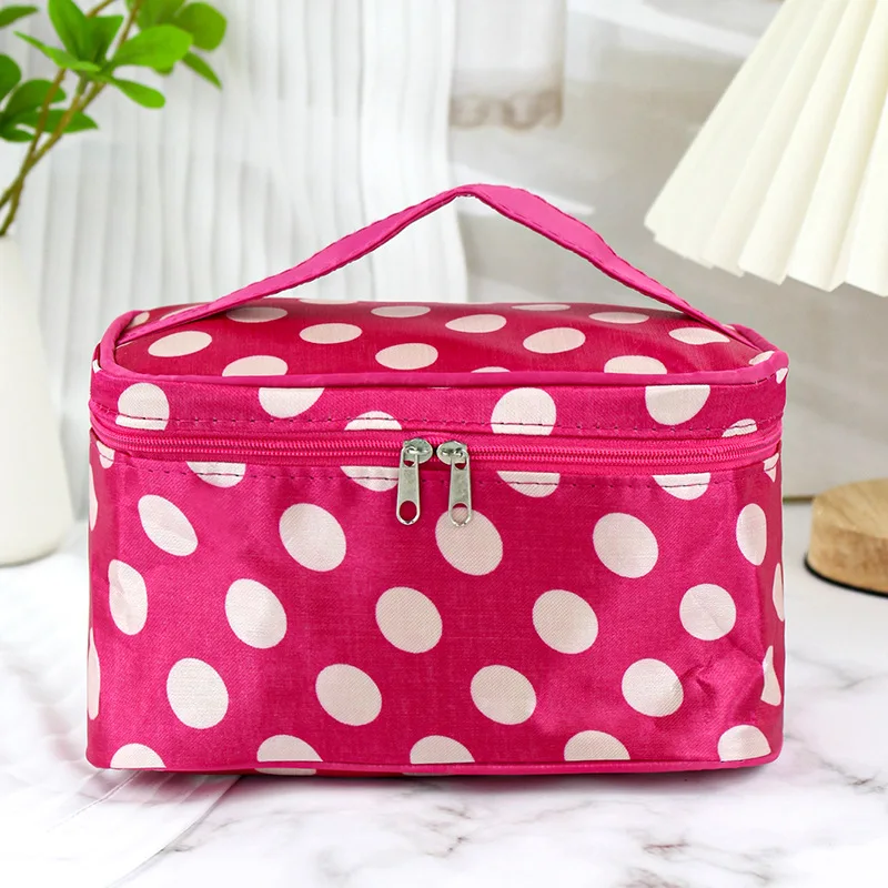 Dot Makeup Bag Travel Portable Large Capacity Toiletry Organizer Storage Box Carry on Waterproof Handbag Cosmetic Bag Wash Bag