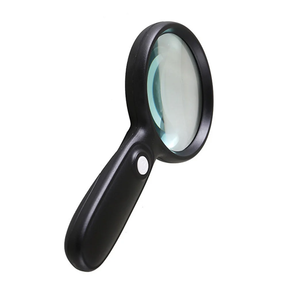 

Handheld 3X 90Mm Magnifying Glass with Illuminated LED Light for Elderly Reading Hobbyists Crafts Maps Medications Black