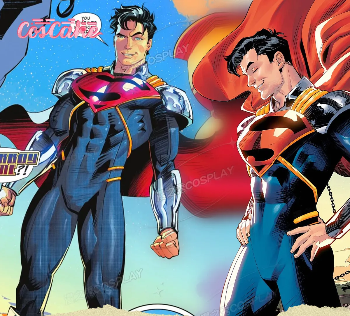 

Костюм для косплея Кларка Кента, Кал-Эла, персонажа комиксов: Superboy Prime. Полный комплект: комбинезон и плащ.
