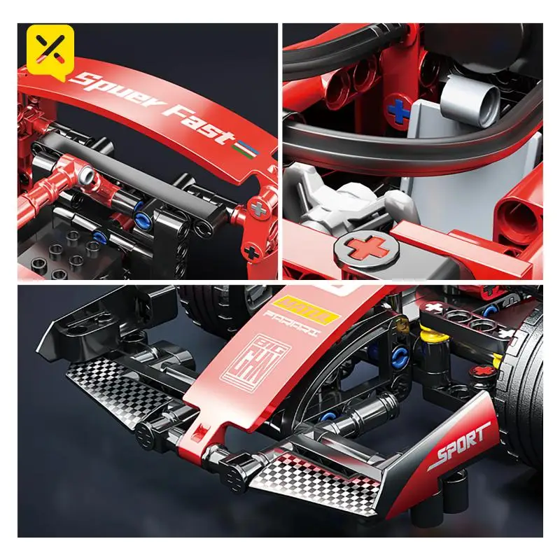 Fórmula técnica F1 Racing Blocos de Construção para Crianças, Desempenho Técnico, Super Modelo Kit, Brinquedos DIY, Presente, 1:18, 455Pcs