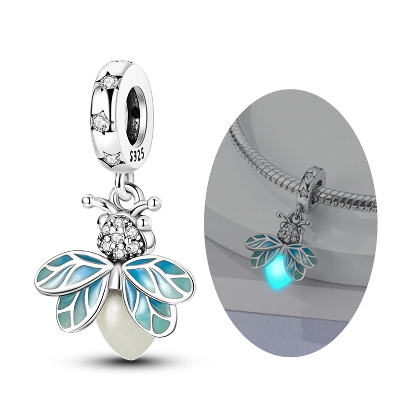 925 Sterling Silber Blaue Charms Walhai Meeresschildkröte Delfin Seepferdchen Anhänger Perle Passend für Original Armreif Armband Charms Schmuck