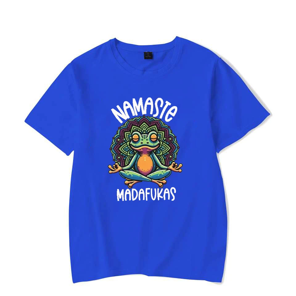 Funny Frog Self-Care T-Shirt Men’s Women's Short Sleeves Oversize Cottagecore Namaste T-Shirt Couple's Clothing Streetwear