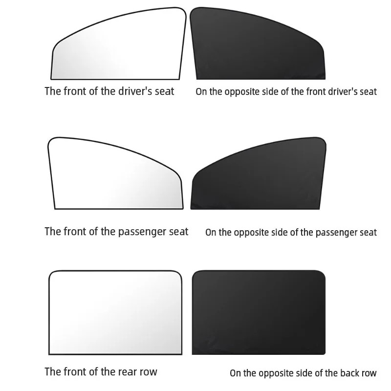 10 buah tirai mobil magnetik sepenuhnya Blackout, tirai mobil magnetik, pelindung matahari mobil magnet kuat buram