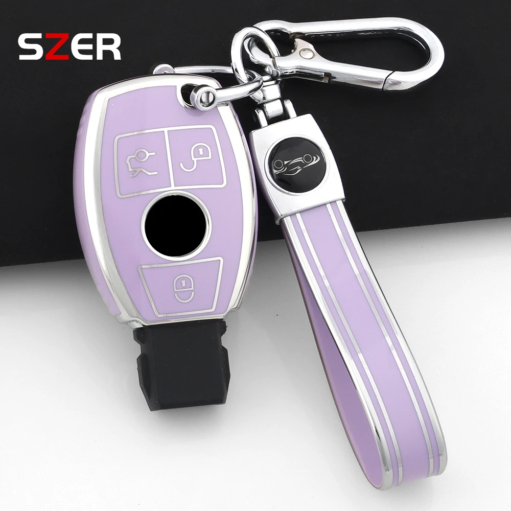 الوردي بولي TPU حافظة مفاتيح السيارة قذيفة فوب المفاتيح لمرسيدس بنز CLA GLA GLC GLK W176 W463 W251 ABC E S Class W204 W211 اكسسوارات