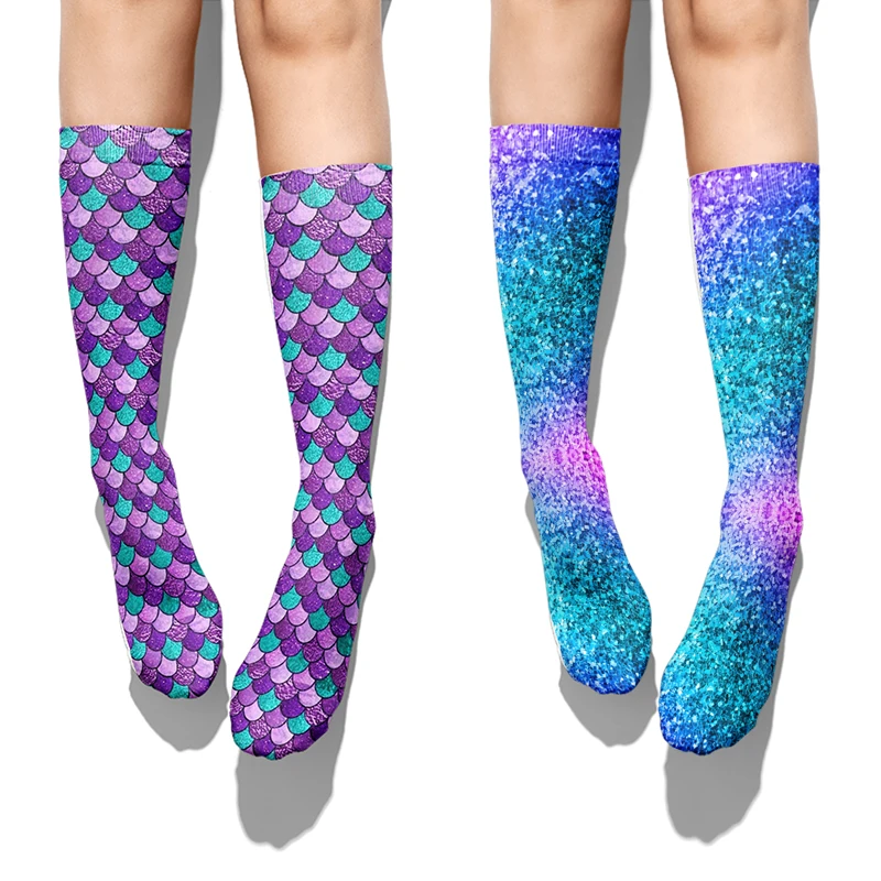 3D Printing Novelty Women Long Socks Colorful Graffiti Fashion Trend Socks Harajuku Funny Happy Halloween Gift Socks For Unisex