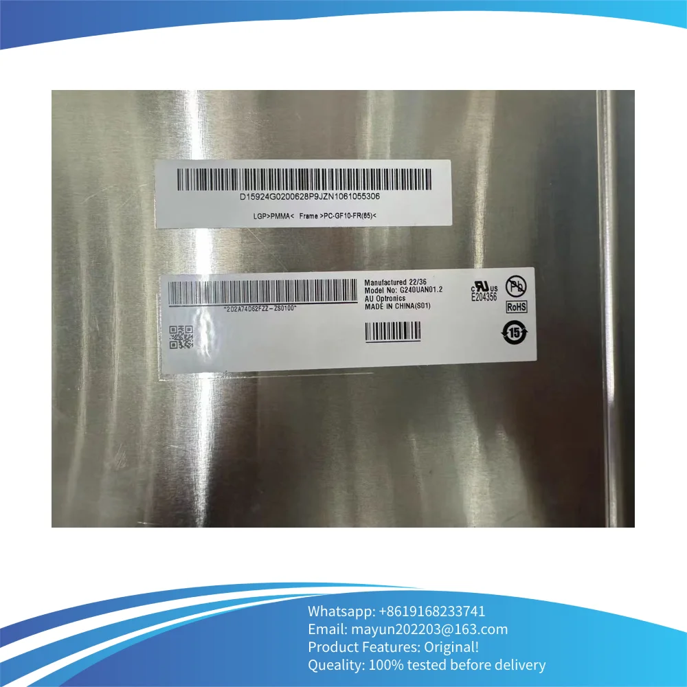G240UAN01.2 Tela LCD industrial original de 24 polegadas