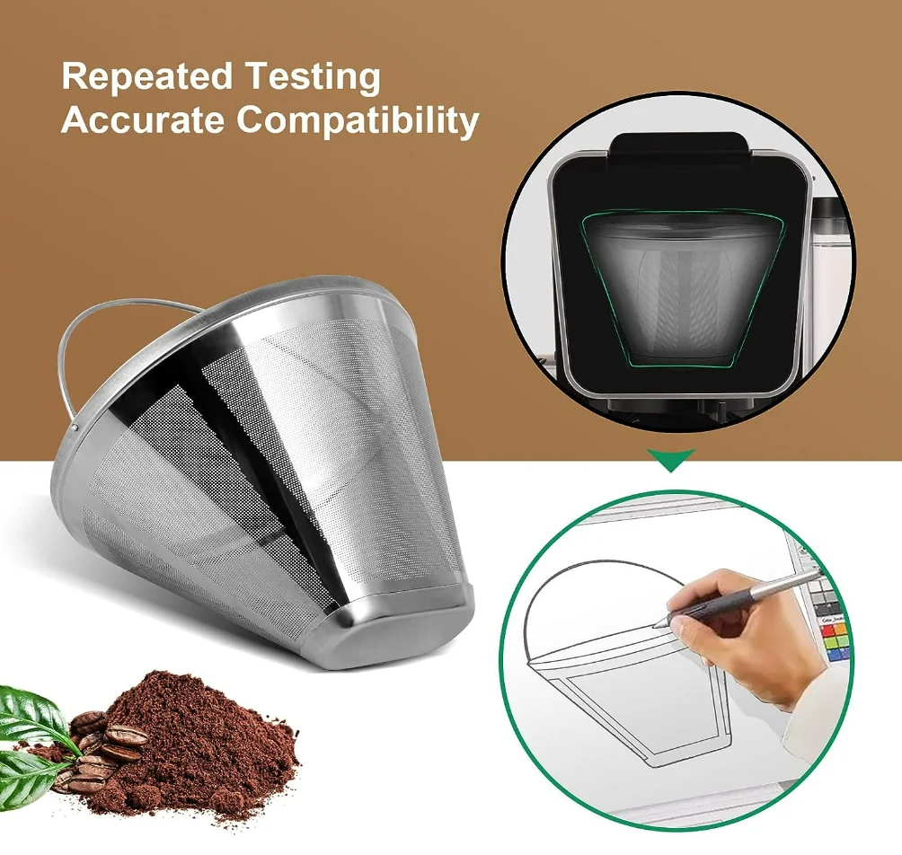 1pcs Reusable 304 Stainless Steel Replacement Coffee Filter, Compatible with Ninja CFP301 DualBrew Pro Professional Coffee Maker