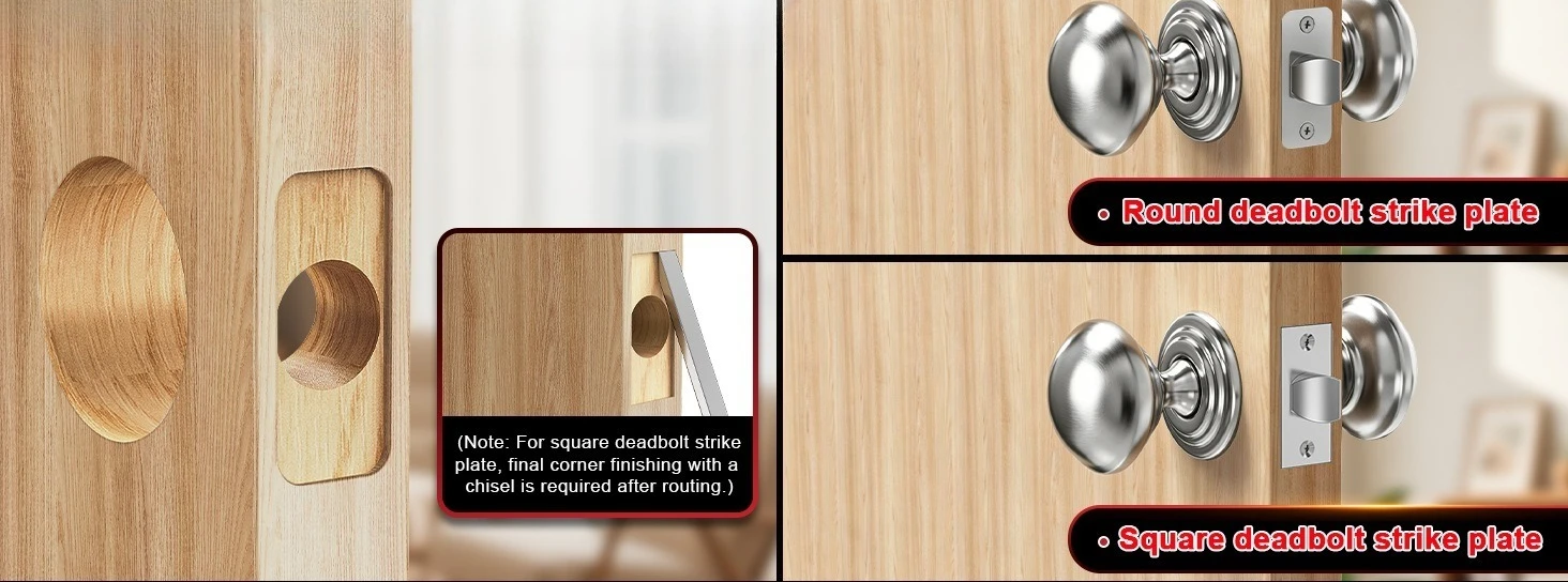 Latch Mortise Latch Mounting Kit for 1-3/8 'or 1-3/4' thick wooden doors