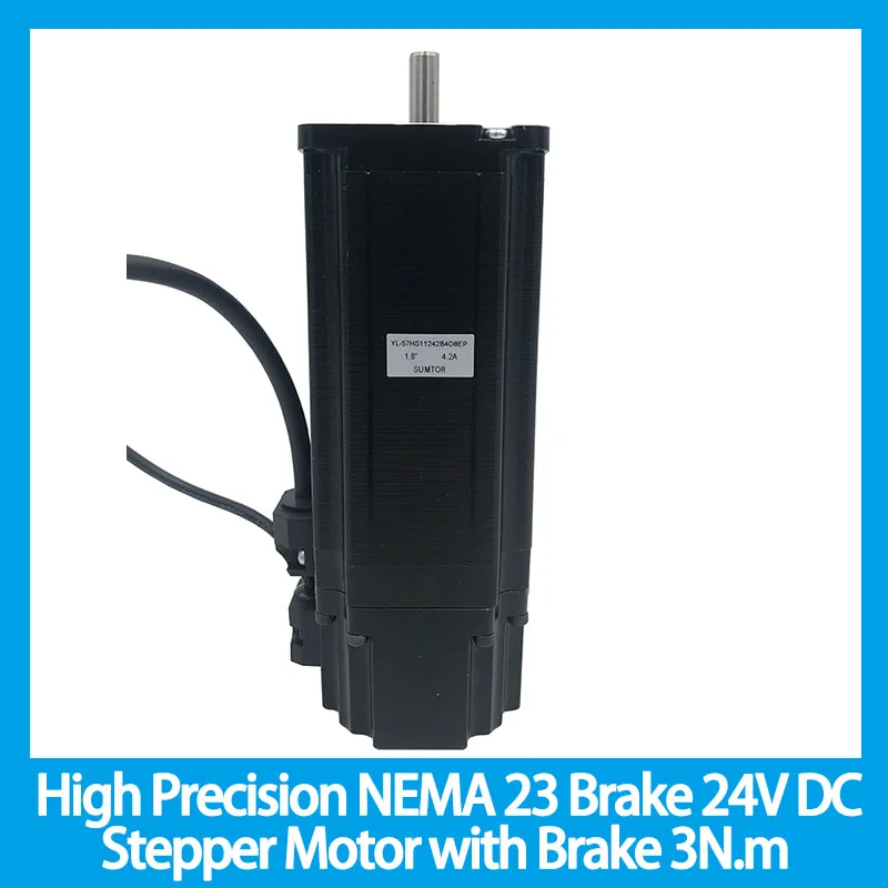 motor deslizante do quadro 57 mm do freio da elevada precisao nema 23 motor3n m com ce rohs do corpo do freio 24vdc 2n do freio 112 mm 01