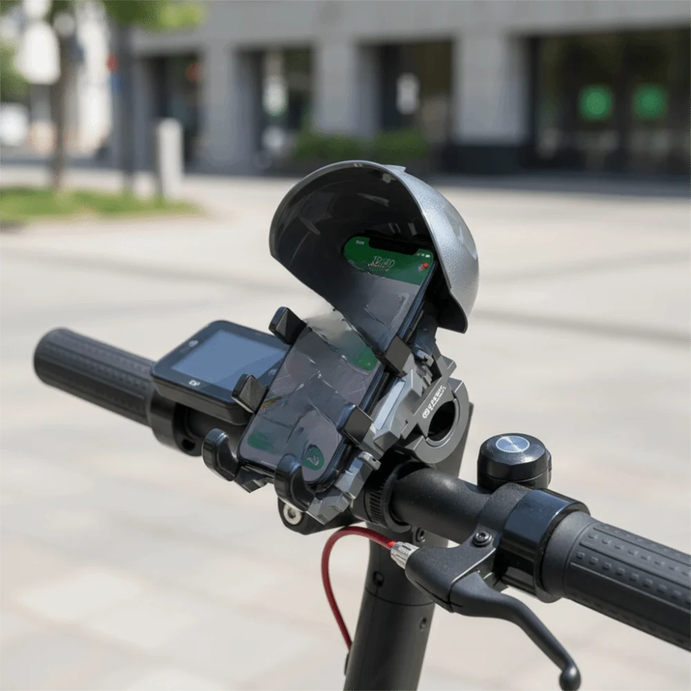 Rotatable Motorcycle Phone Holder Waterproof Sunshade Bicycle Phone Holder Anti-Shake Stable Mount Helmet Phone Mount