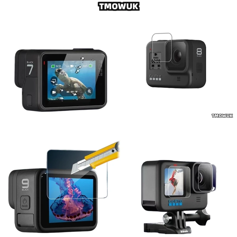 

For GoPro Hero12 11 10 9 Privacy Shield Ultra HD - 9H Tempered Glass Anti-Scratch Full Coverage Front/Back With Anti-Glare & Ant