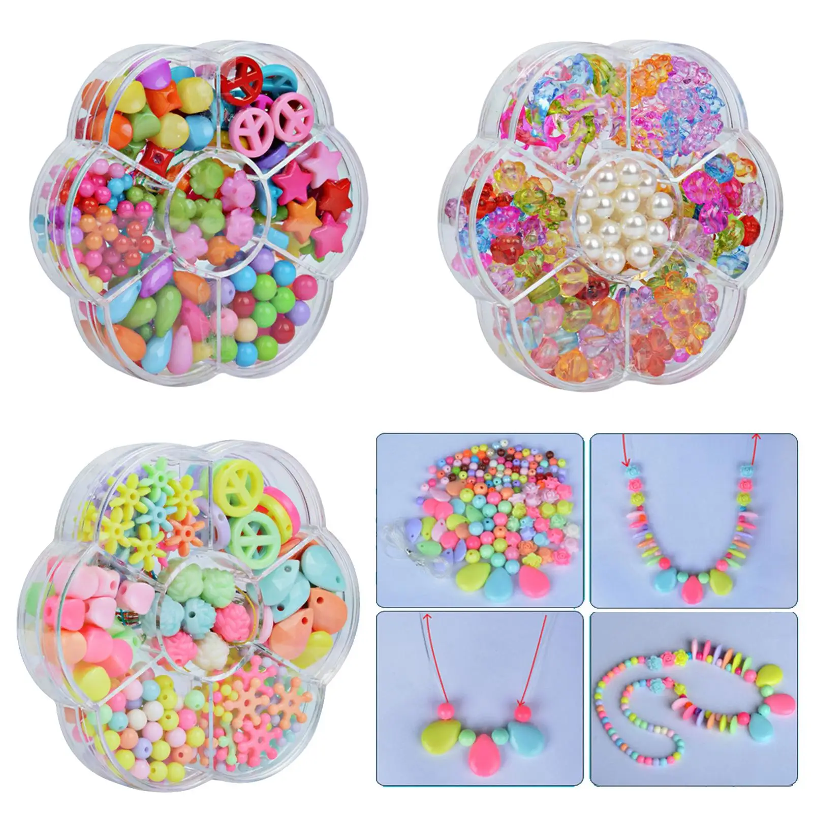 DIY Bead Set Jewelry Making Kit for Kids Girl Pearl Beads for Bracelets Rings Necklaces Creativity Beading Kits Art Craft