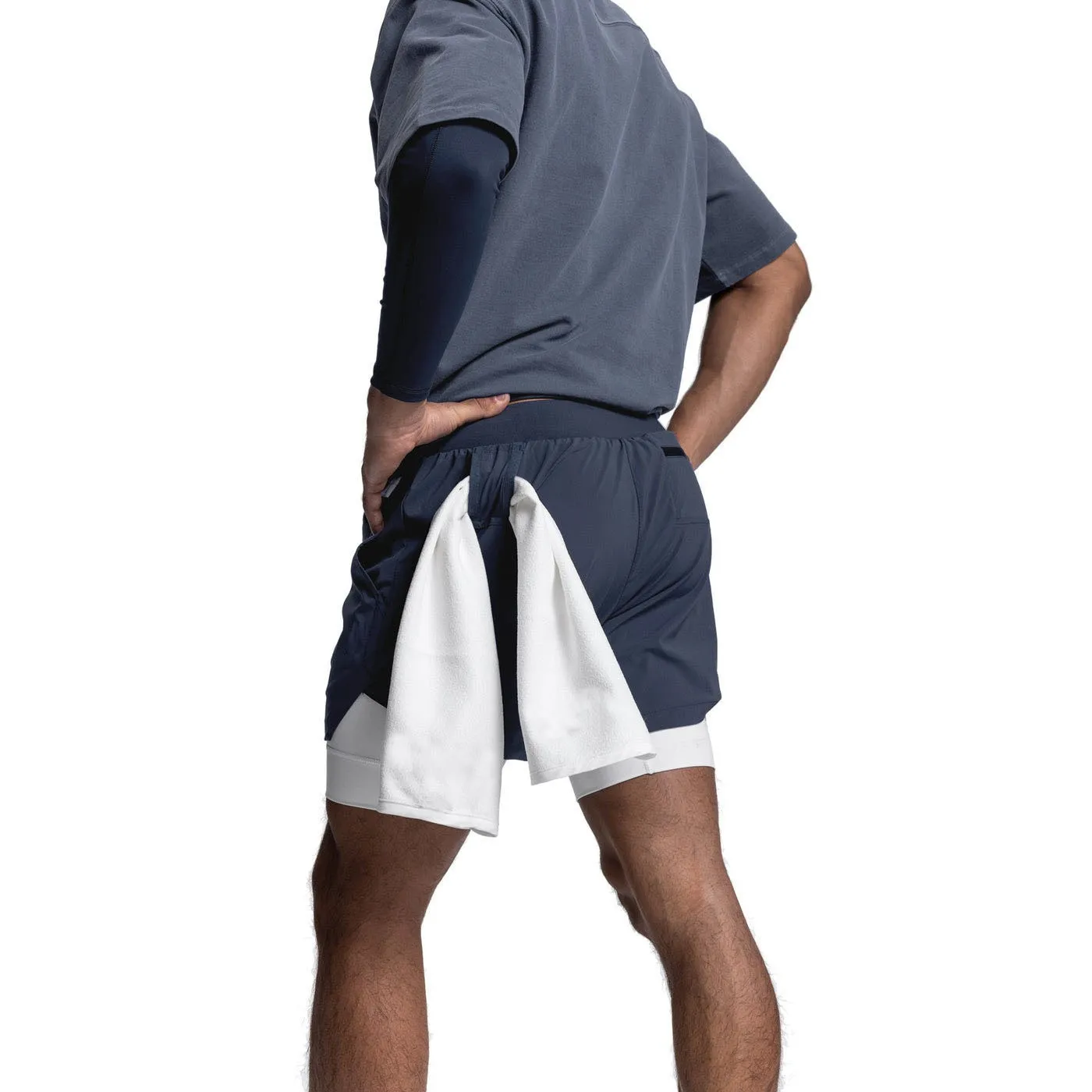 2 in 1 Men's Outdoor Running Shorts Quick-drying Fitness Training Double Layer Sweatpants New Sport Bottoms Bodybuilding Pants