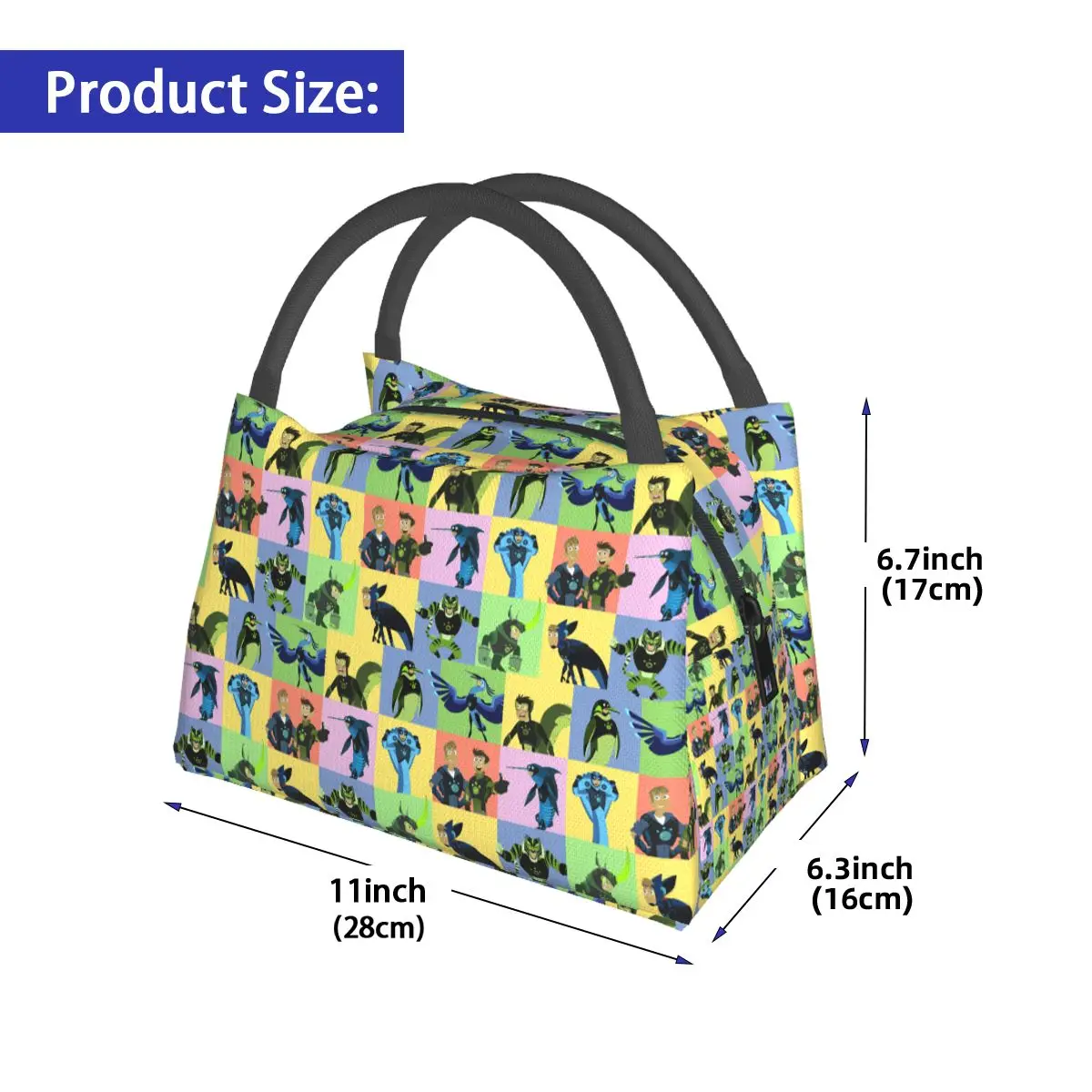 Wild Kratts Creature Powers Insulated Lunch Bag for School Picnic Storage Food Boxes Container Cooler Thermal Lunch Box Tote