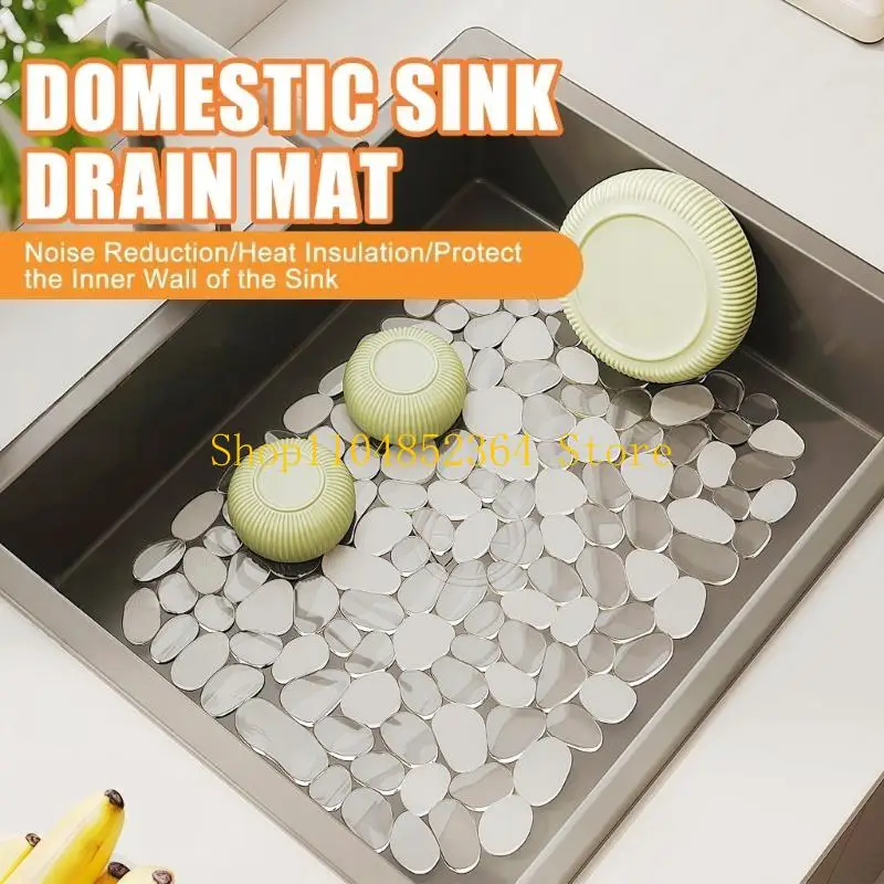 

652F Pack of 2 Hollows Stone Kitchen Sink Mats Fast Dry Silicone Sink Liners Not Slip Surfaces Sink Pad for Sink Defense