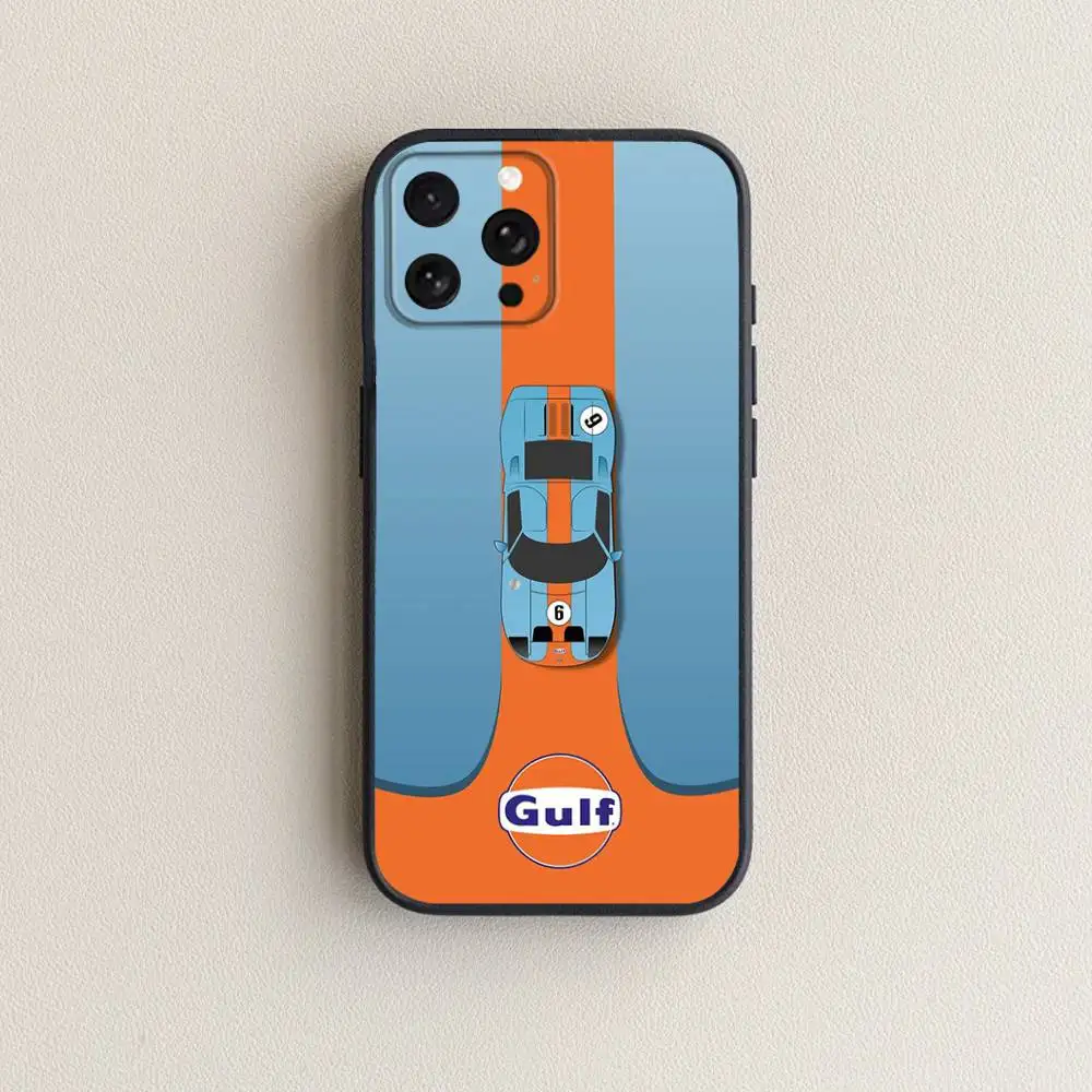 حافظة هاتف S-Star Gulf R-Racing C-Car لهاتف iPhone 16,15,14,13,12,11 Plus,Pro Max,XS,X,XR,SE,Mini,8,7,غطاء أسود من السيليكون الناعم #3