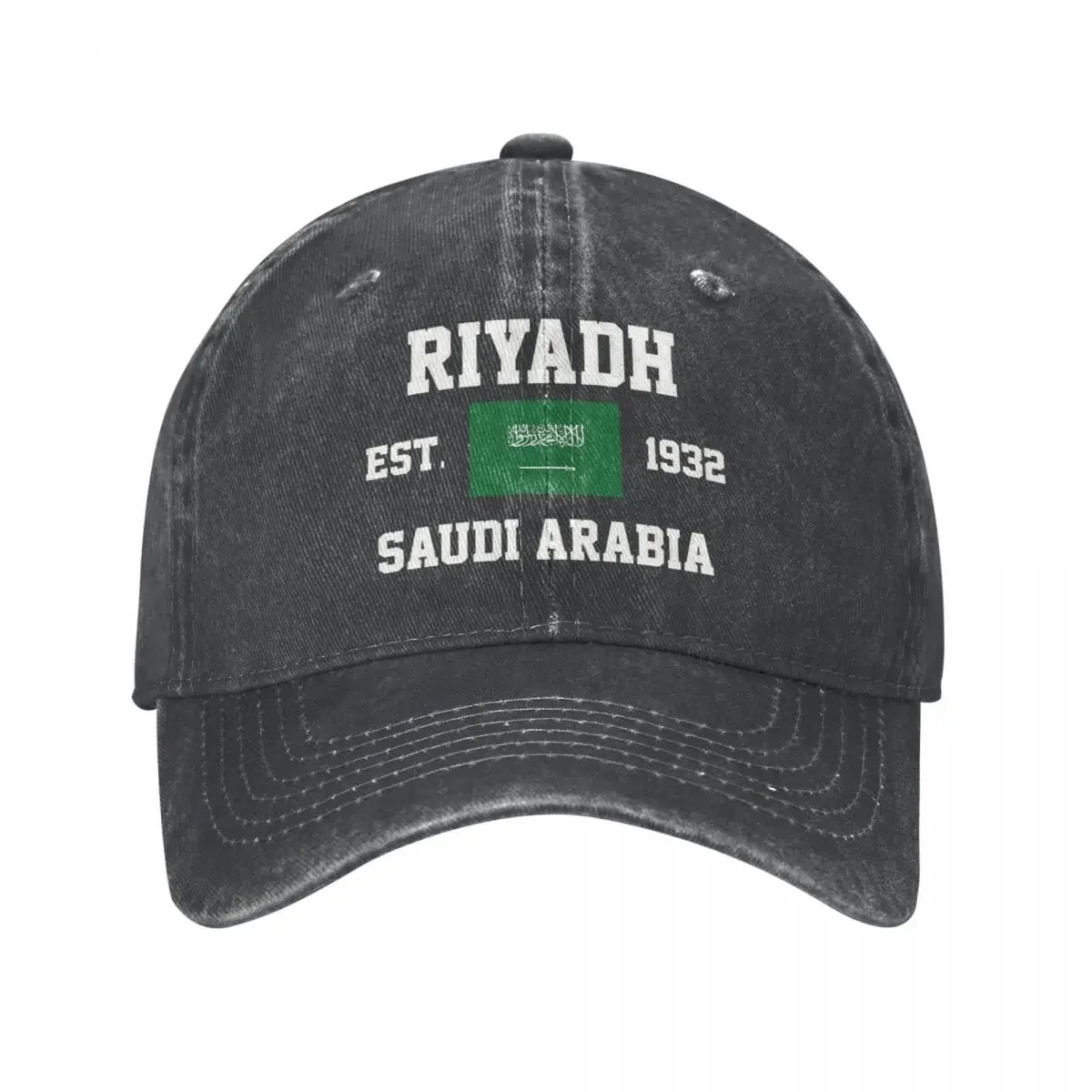 Flaga Arabii Saudyjskiej czapki baseballowe Retro zestresowany Denim EST.1932 Riyadh czapka typu Snapback w stylu uniseks czapka z daszki golfowe do