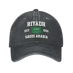 Flaga Arabii Saudyjskiej czapki baseballowe Retro zestresowany Denim EST.1932 Riyadh czapka typu Snapback w stylu uniseks czapka z daszki golfowe do biegania