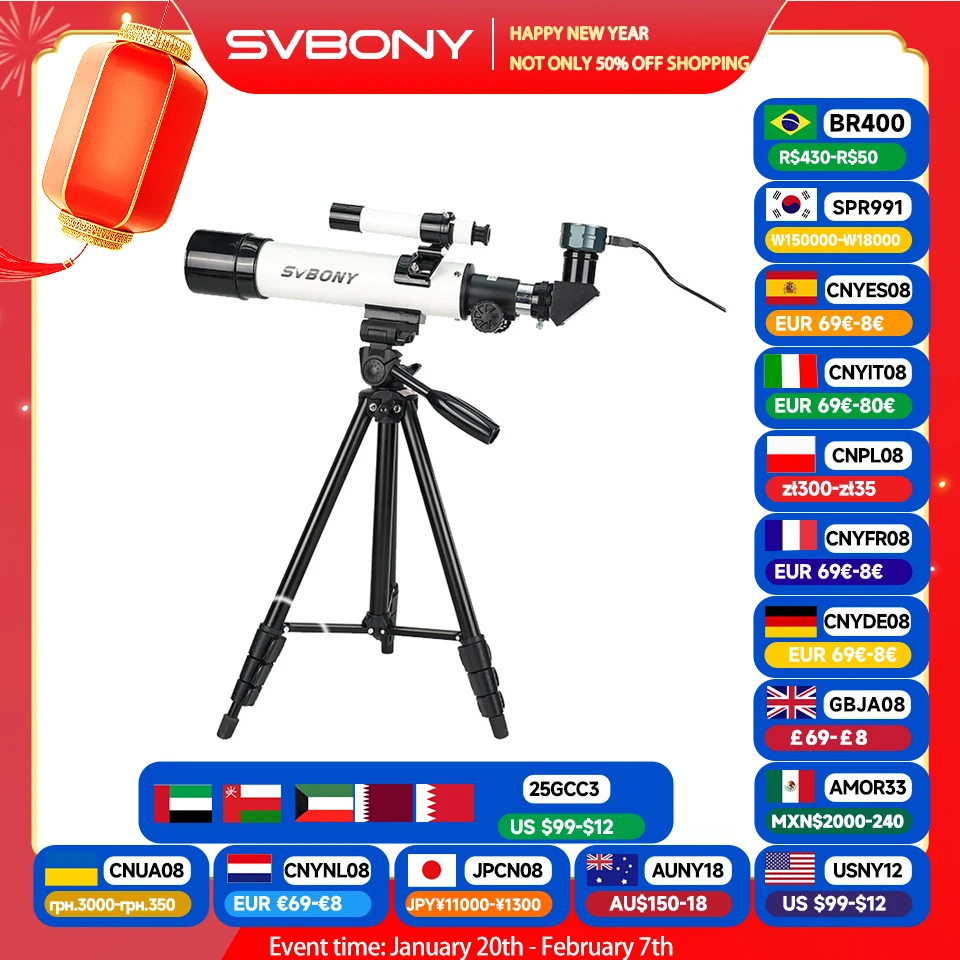 Svbony SV501P 60/70 Portable Refractor Telescope Set With different acces for Beginner Adults Observing the Moon & photography