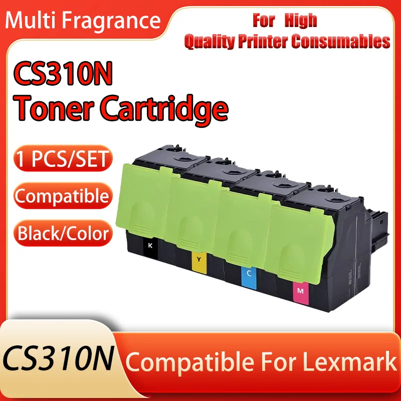 

Fits Lexmark CS310 Compacts, CS310N/DN, CS410N/DN CS510DE CX310N CX310DN CX410E CX510de Color Printer Copier Toner Cartridges