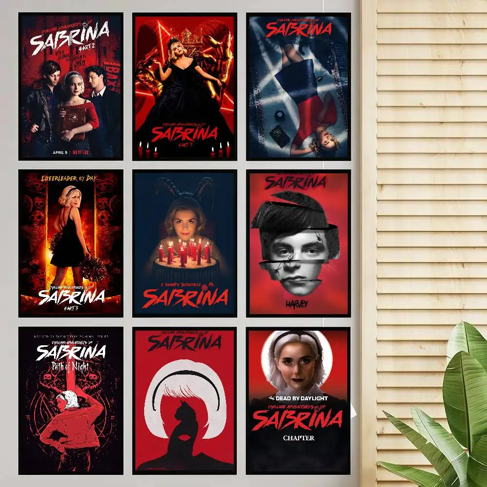 Chilling Adventures Of Sabrina TV Series Poster Self-adhesive Art Room Entrance Restaurant Wall Decor Art Painting