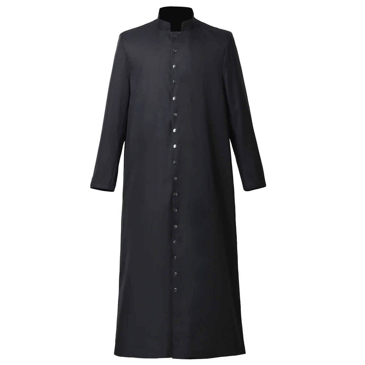 Clergy Tunic Robe Black White Catholic Church Liturgical Preacher Cassock