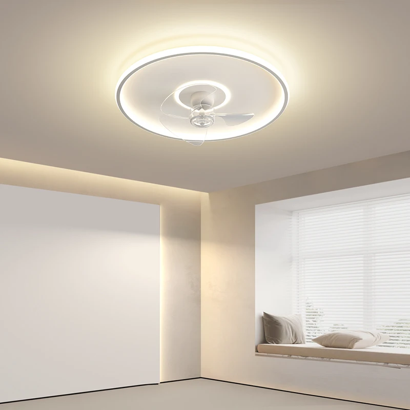 Bedroom Led Ceiling Fan Light White 360° Rotating Electric Fan Lamp For Bathroom Living Room Kitchen Indoor Lighting Fixtures