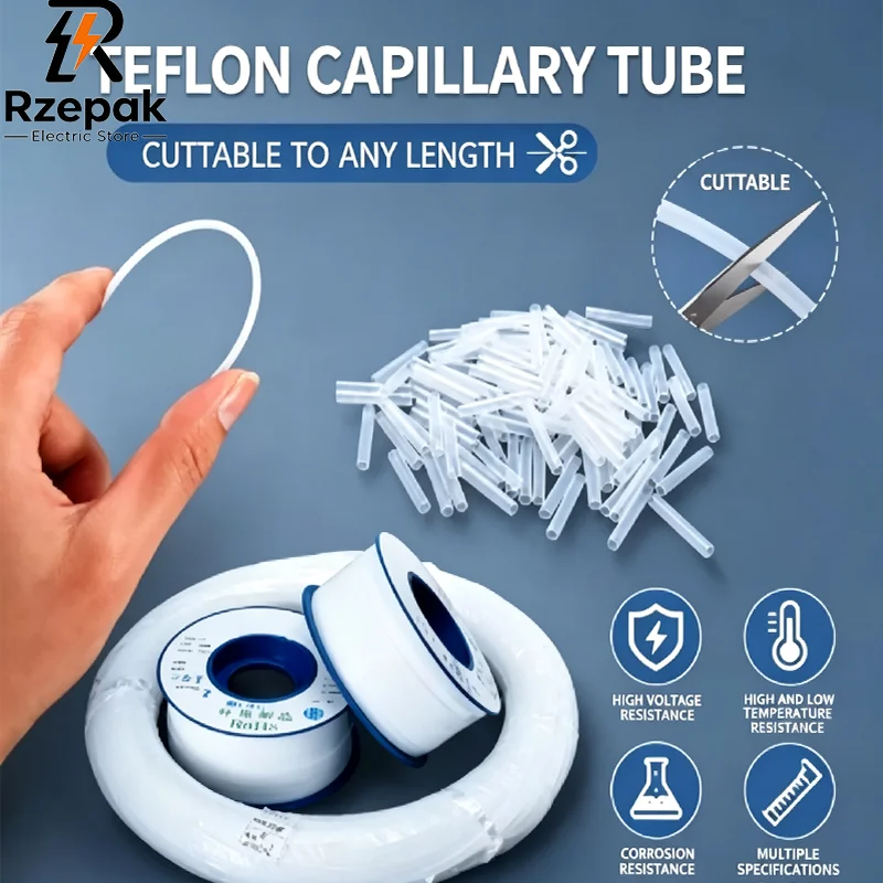 PTFE F46 Capillary Tube ID 0.3‑8.4mm 2.5KV 150V High Temperature Corrosion Resistant Rigid Insulated Transmission Protector Hose