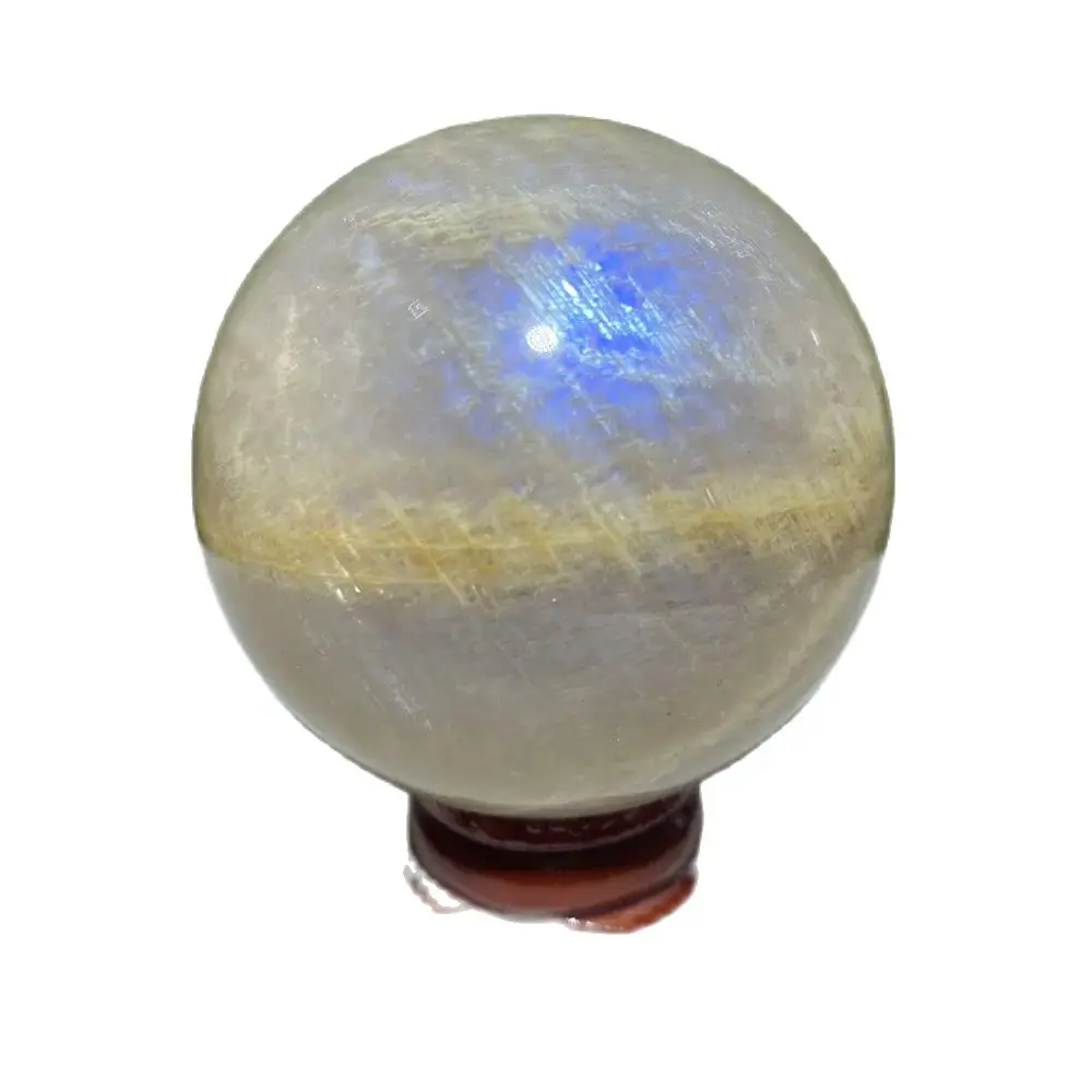 Imagem -03 - Cristal Natural Moonstone Ball Flash Polido Esfera de Energia Mineral Pedras Preciosas Minerais Wicca Espiritual Reiki Alta Qualidade