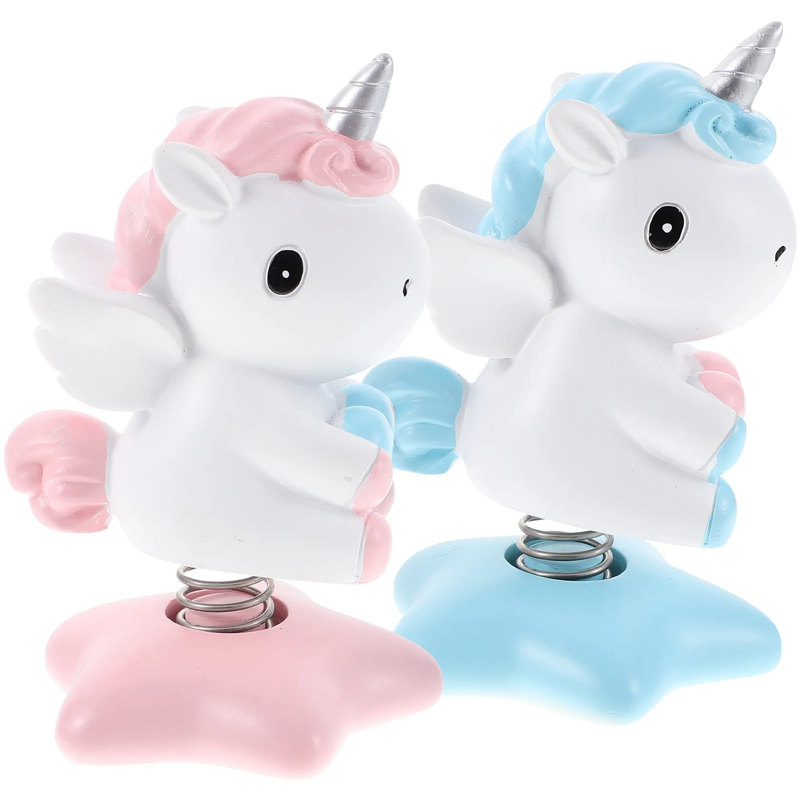 

2Pcs Unicorn Dashboard Decoration Resin Cartoon Desktop Adorn Shaking Head Car Interior Small Ornament Dashboard Decor