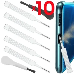 10-1Pcs Charging Port Dust Plug with Cleaning Brush for iPhone 15 14 13 12 Pro Max Plus Samsung Xiaomi IOS Type C Cleaner Set