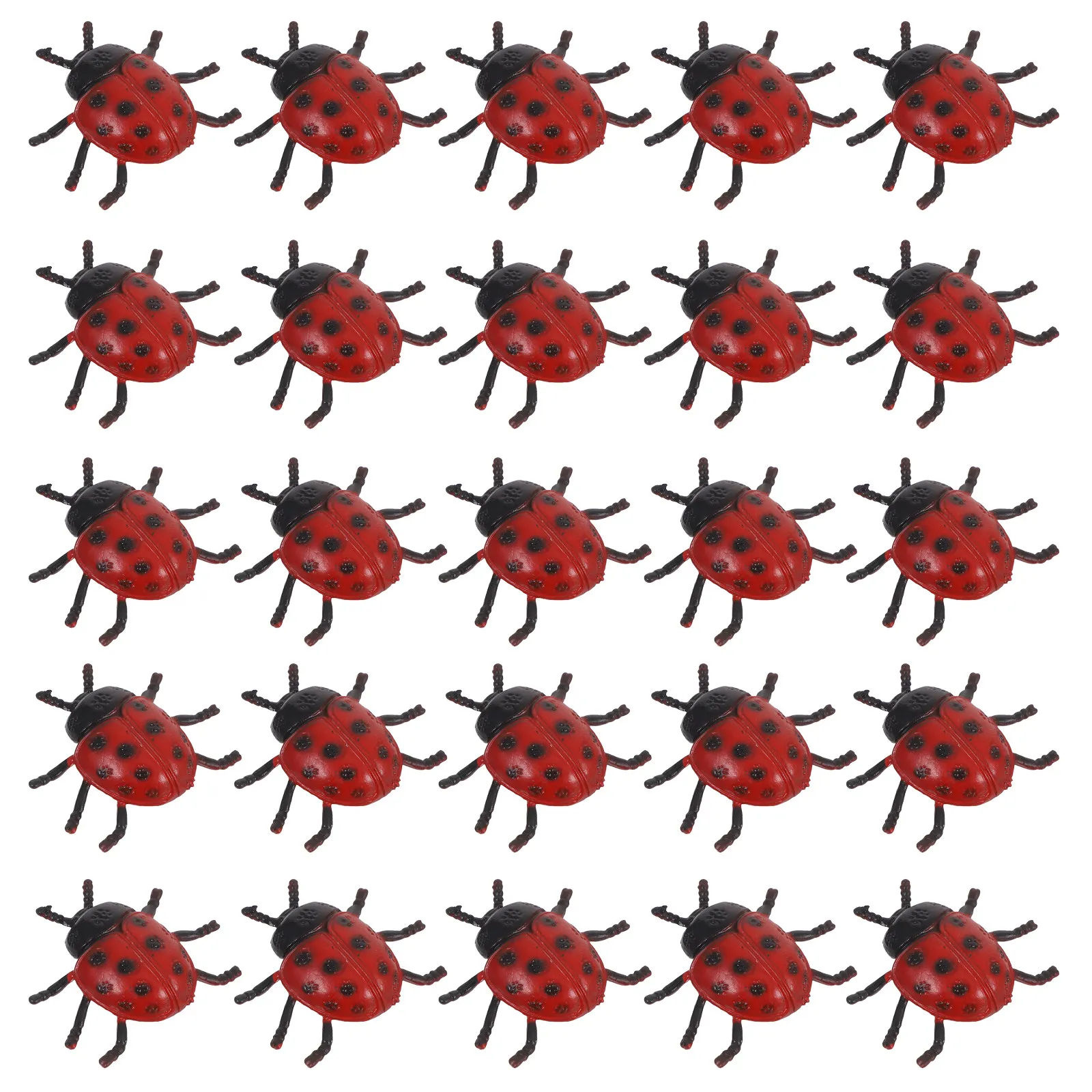 

25Pcs PVC Simulation Ladybug Small Plastic Insect Tricky Scary Prop High Simulation Bright Color PVC Ladybug Plastic Ladybird