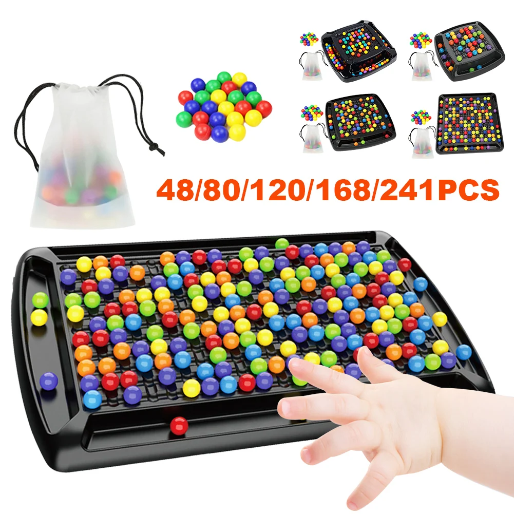 

Rainbow Ball Elimination Board Game Fun Interactive Rainbow Bead Matching Game Parent-child Interaction Tabletop Chess Toy Games