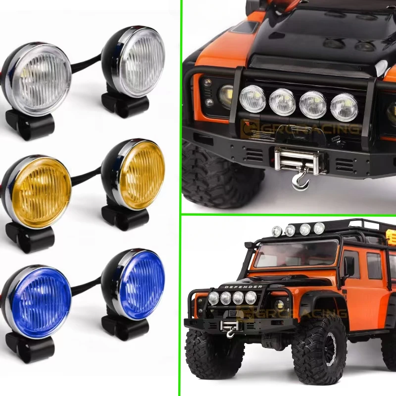 LED Off-road Search Headlight 20mm Retro Round Spotlight for 1/10 1/8 RC Crawler Car TRX4 TRX6 AXIAL SCX10 RC4WD D90 90046 Parts