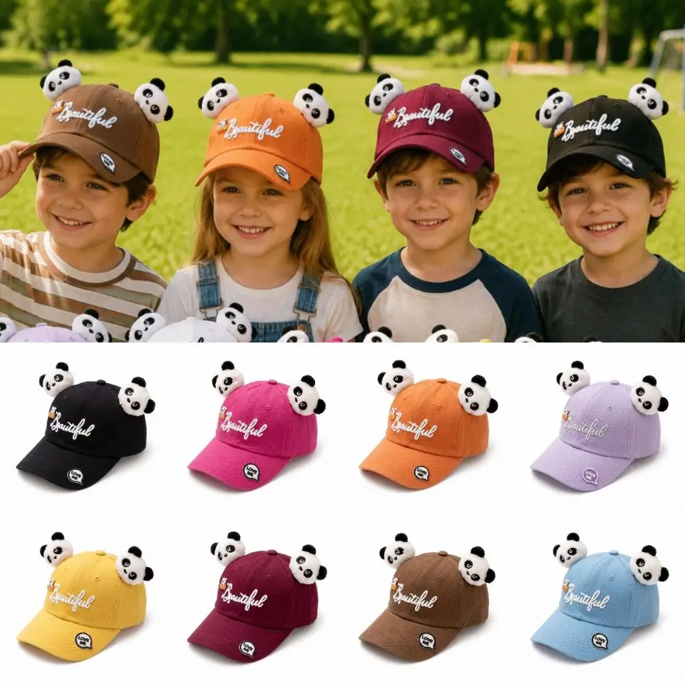 

Cute 3D Doll Panda Baseball Cap Versatile Breathable Boy Girl Sun Hat 10 Colors Lightweight Peaked Cap For Summer Outdoor