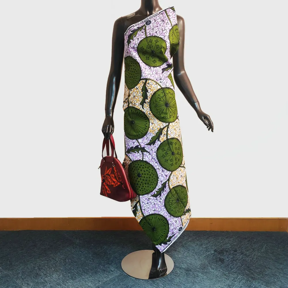 Tela estampada 100% poliéster de alta calidad, lomo africano, nuevo diseño colorido para ropa de moda, vestido, 5,22 m por pieza