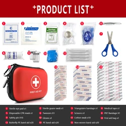 Kit de primeiros socorros médico de emergência portátil, saco para uso doméstico, ao ar livre, viagens, equipamentos de acampamento, sobrevivência, 91pcs