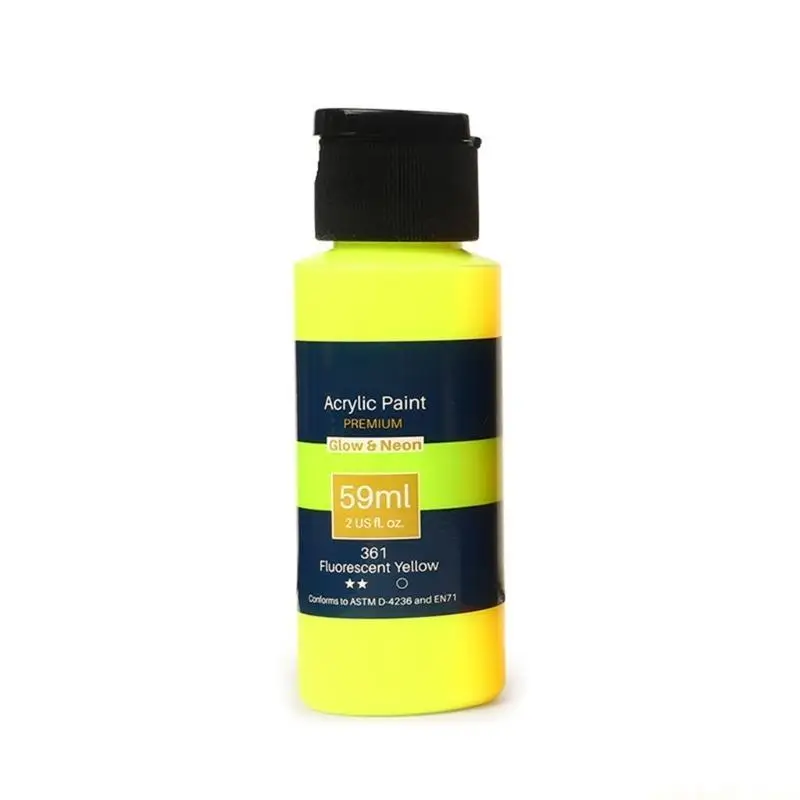 Fluorescent Color Acrylic Paint Water Resistant Rich Pigments for Drawing on Fabric Canvas Rock, Acrylic Painting