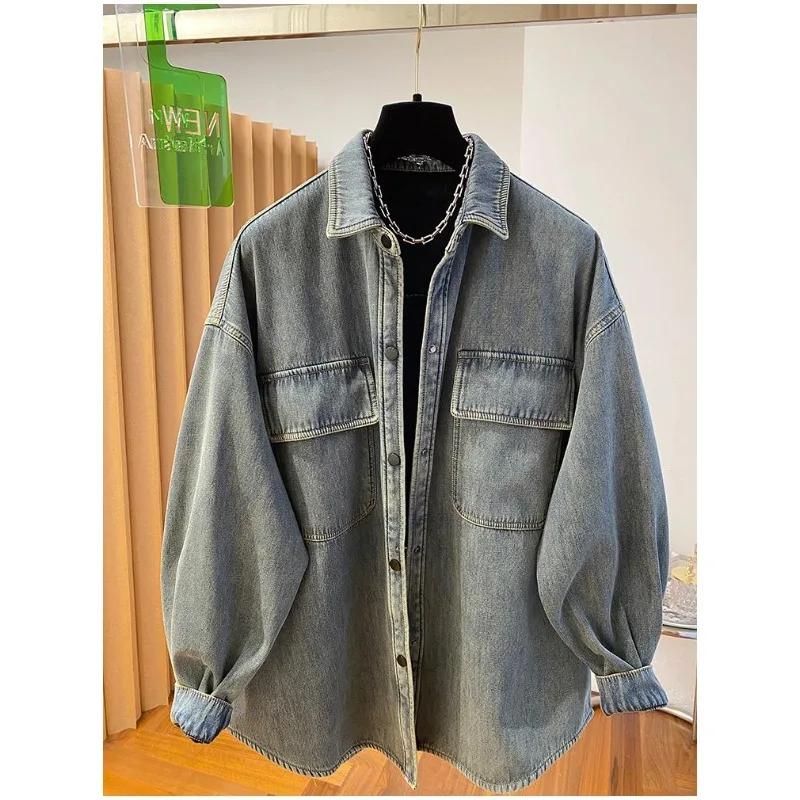 

SuperAen European and American Style Vintage Casual Denim Jacket for Women 2025 Spring and Autumn New Loose Long-sleeved Coats