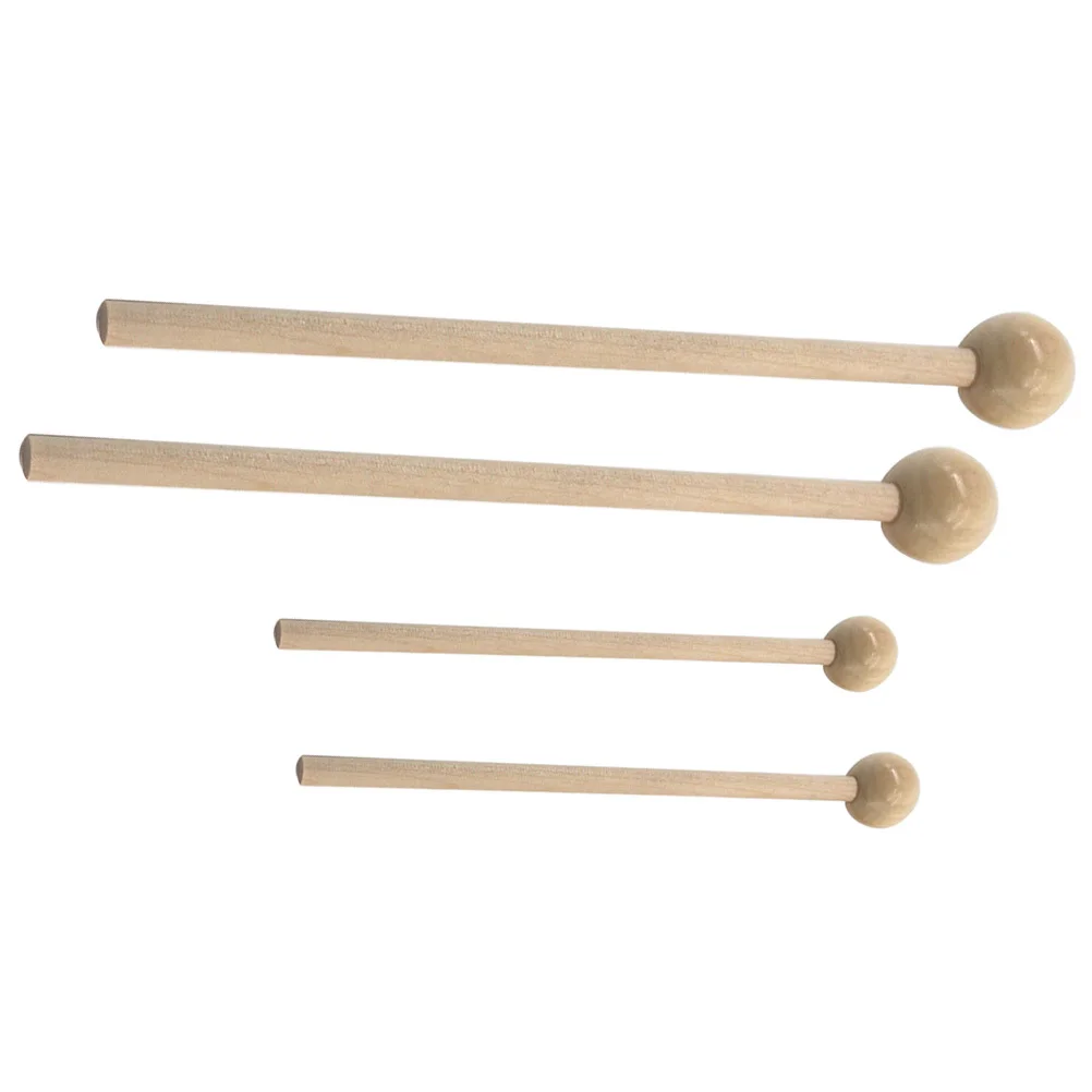 

2Pairs Round Head Wood Drum Sticks Medium Weight Balanced Percussion Mallets for Adult Beginner Practice Band Cafe Concert Use