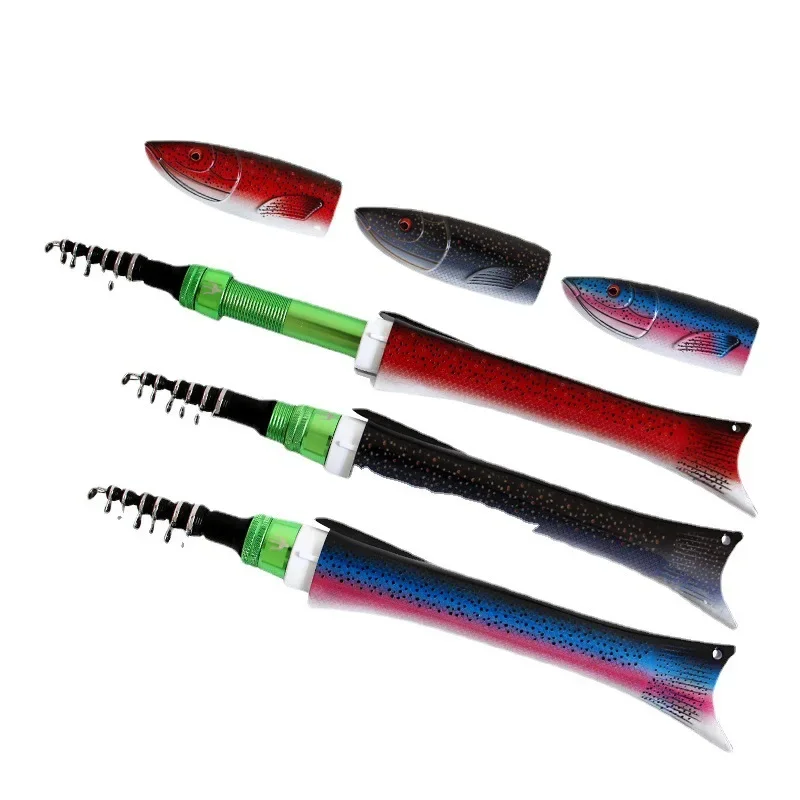 

Fish-Shaped Travel Telescopic Fishing Rod Multi-Purpose Luya Carbon Micro Straight Handle Recreational Fishing Gear
