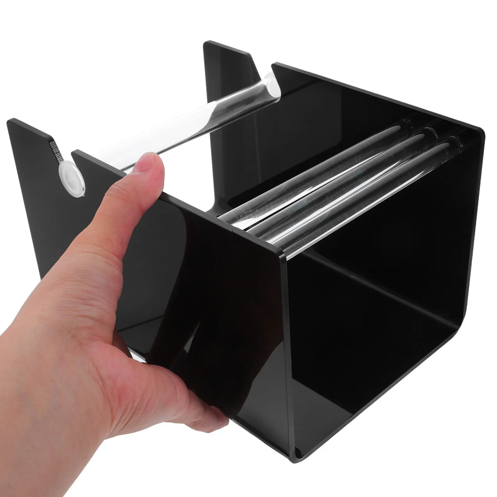 Holder Card Display Office Halloween Christmas New Year Acrylic Label Roll Dispenser Acrylic Sticker Roll Dispenser Versatile