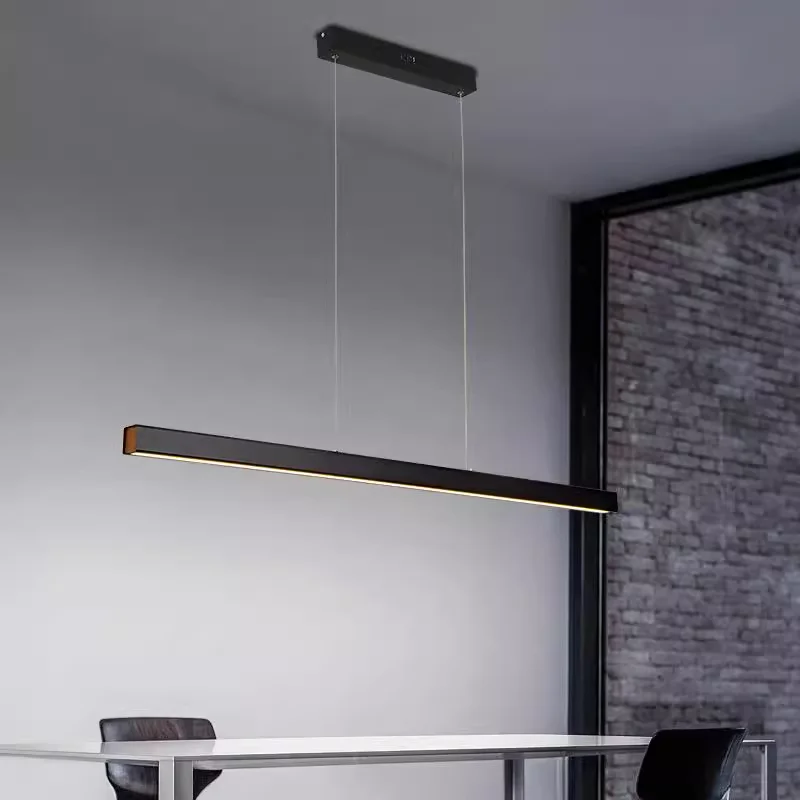

Nordic Long line office pendant light Modern simple thin hanging lamp kitchen island dining room study cafe Bar lights