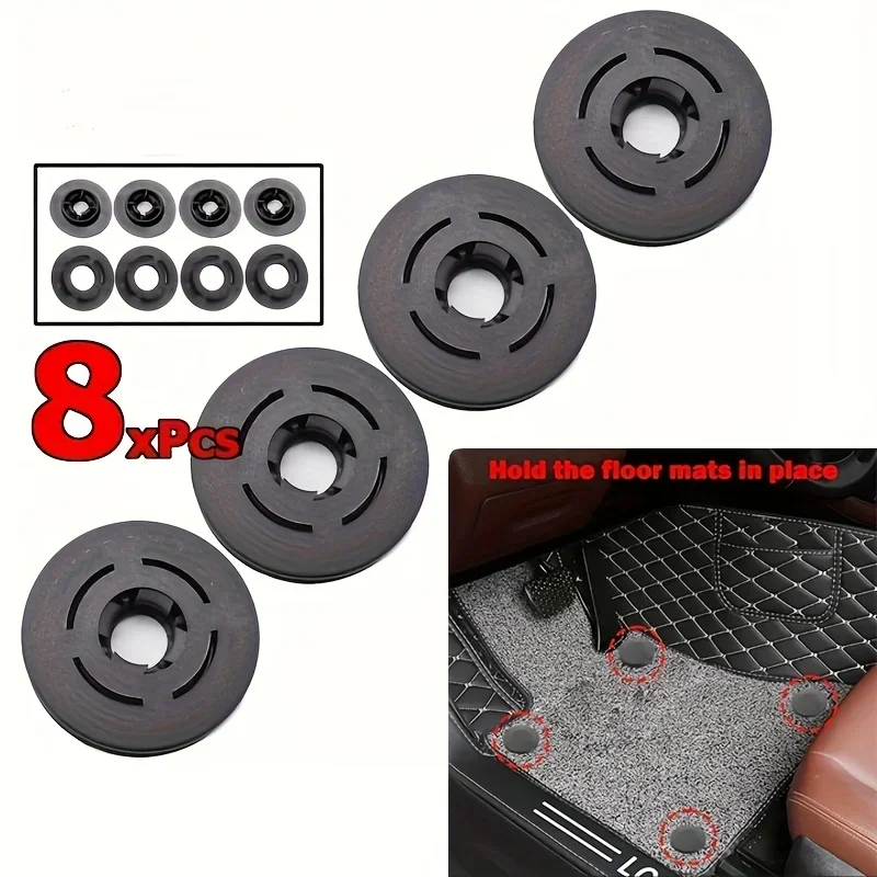 8pcs Car Floor Mat Caret Clips Universal Retention Fixing For Holders Grips Clamps Floor Holders Carpet Non-slip Fastener Clips