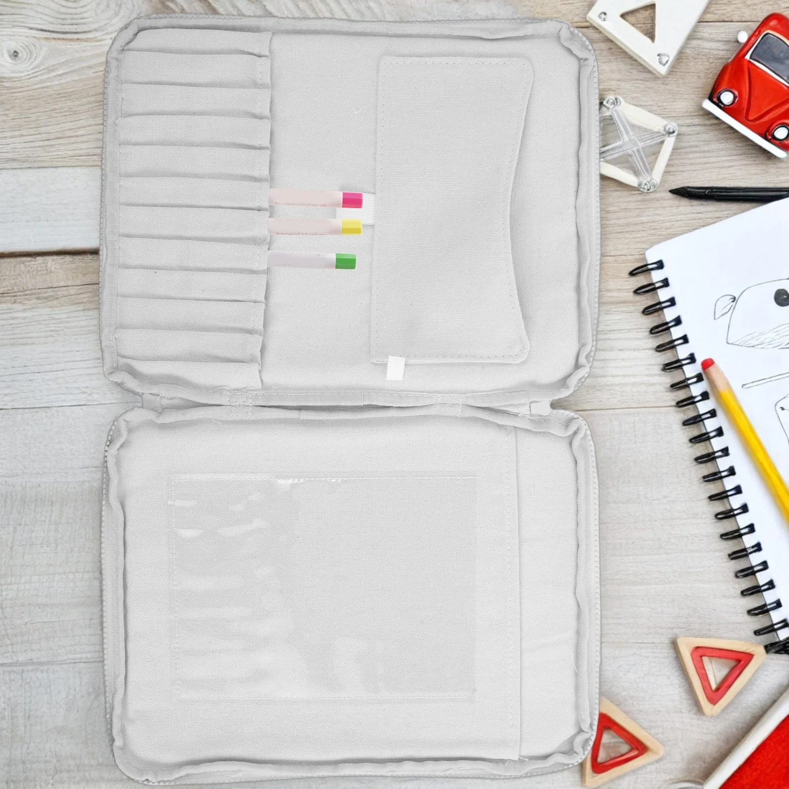 

Crayon Organizer Bag Large Capacity Pencil Holder Case School Storage Pouch for Markers Pens Art Supplies