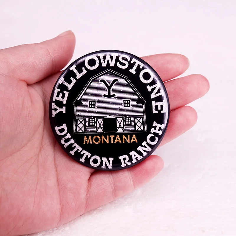 American TV Series Yellowstons Dutton Ranch Pinback Button Pin Tinplate Badge Decorate 58MM