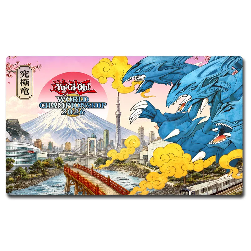 600x350mm Yu-Gi-Oh! Diy Ukiyo‑e Blue‑Eyes Ultimate Dragon World Championship 2026 Playmat 2mmseamless Edge Board Game Card Pad
