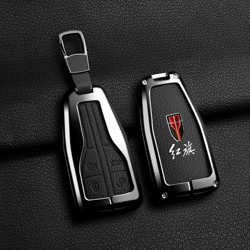 

New Goatskin Grain Zinc Alloy Car Remote Key Fob Case Cover For FAW Hongqi HS5 19 HS7 HS9 H5 H9 H7 L5 HS3 L9 Auto Accessories